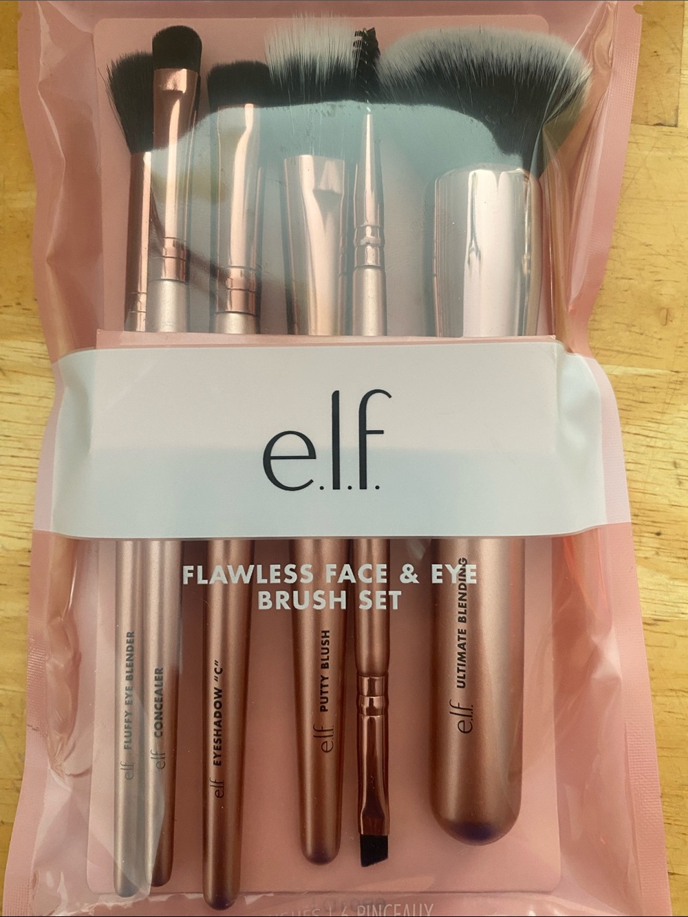 Elf 6 piece Flawless Face & Eye Brush Set in Rose Gold NWT NIP